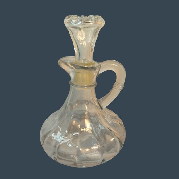 Anchor Hocking Glass Oil Vinegar Cruet Set Cut Glass Stoppers Clear - Picture 15 of 16